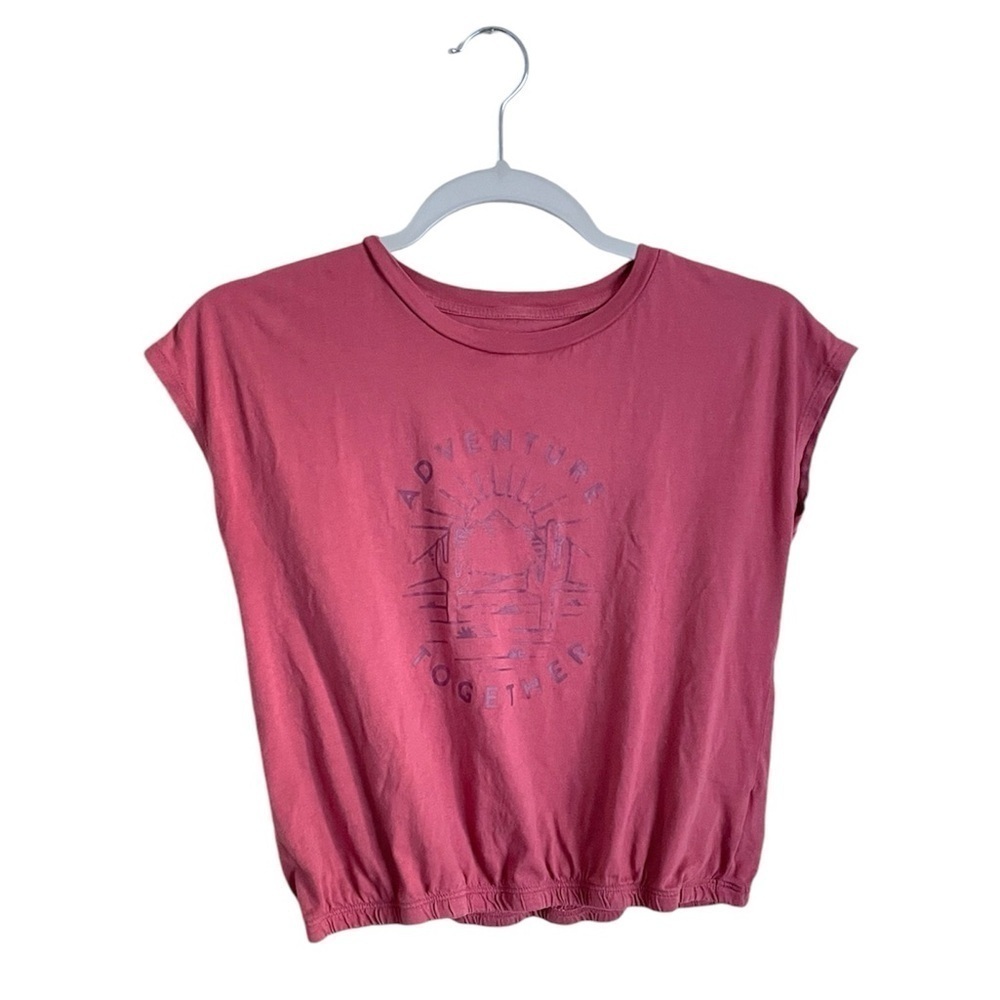 Rumi + Ryder Girls Adventure Together Elastic Waist Cap Sleeve Graphic Tee M8-10